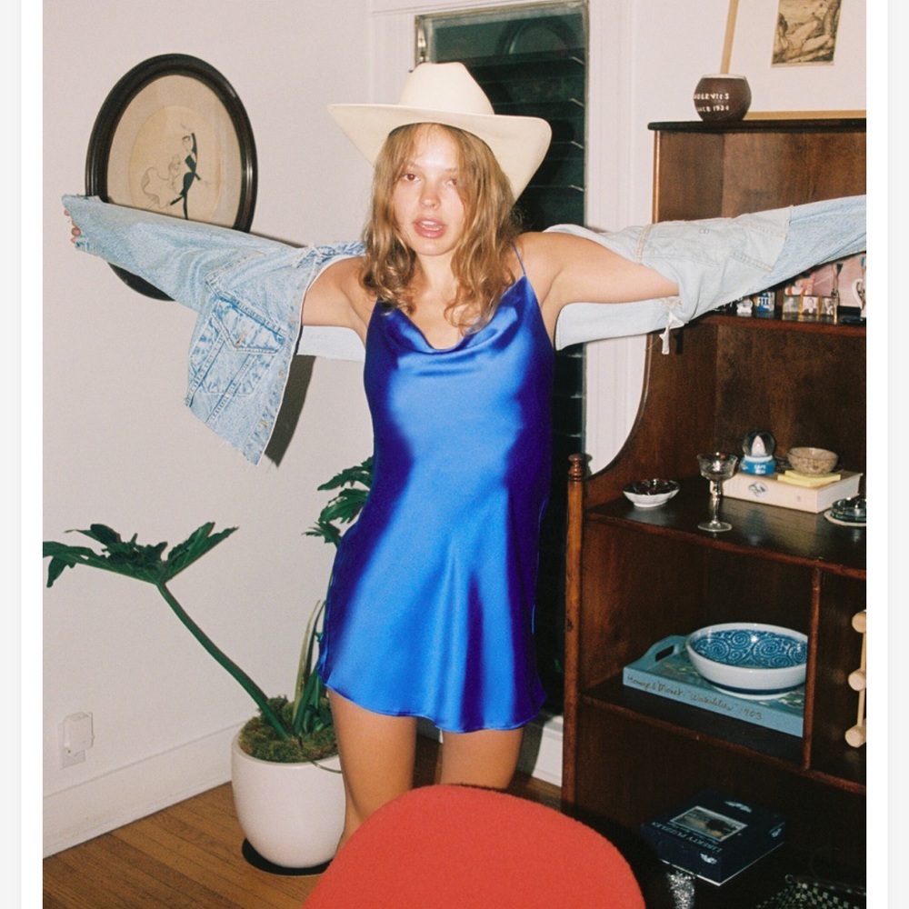 Colbalt Blue Silk Style Dress